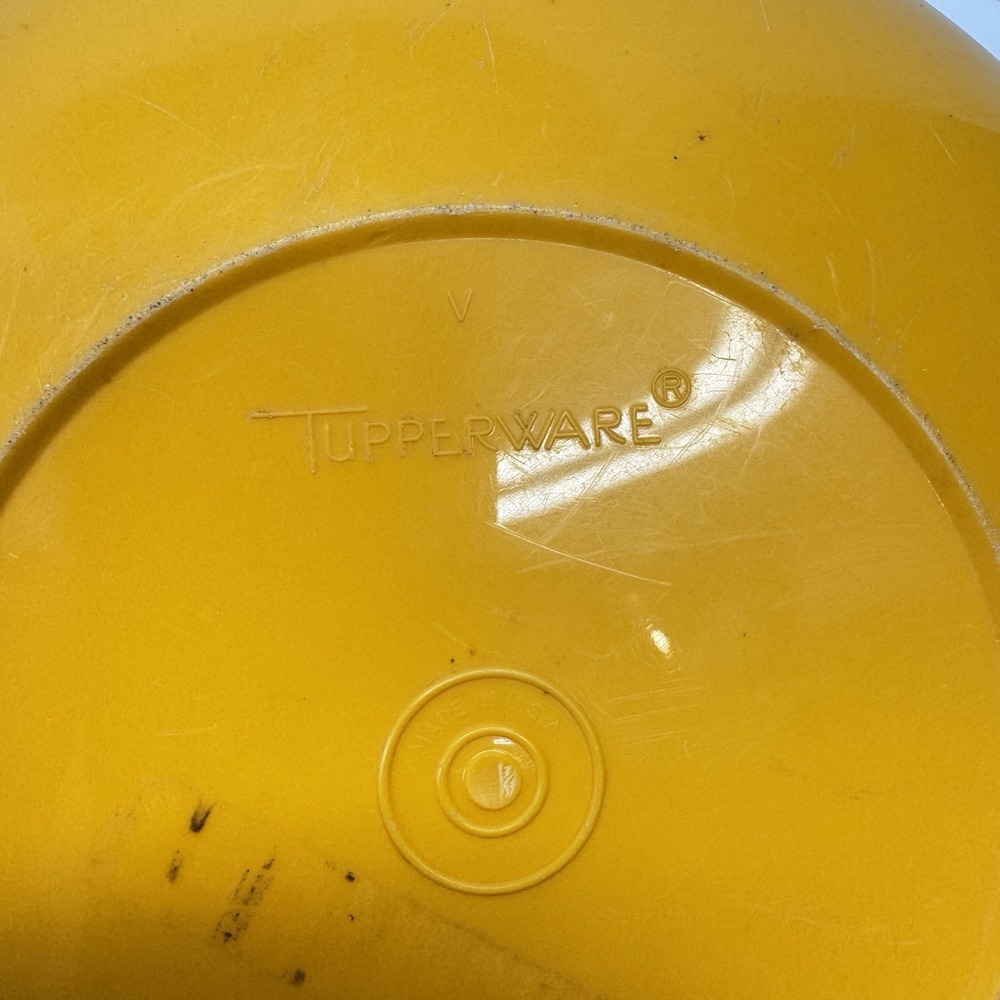 Vintage Tupperware Large Fix N Mix Yellow Orange Bowl 274-12/224-11 Lid - Picture 6 of 8